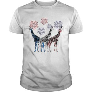 Independence Day Giraffes Wear Bow Tie Firework shirt