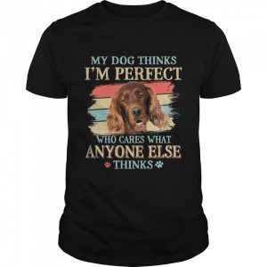 Irish Setter my dog thinks Im perfect who cares what anyone else thinks shirt