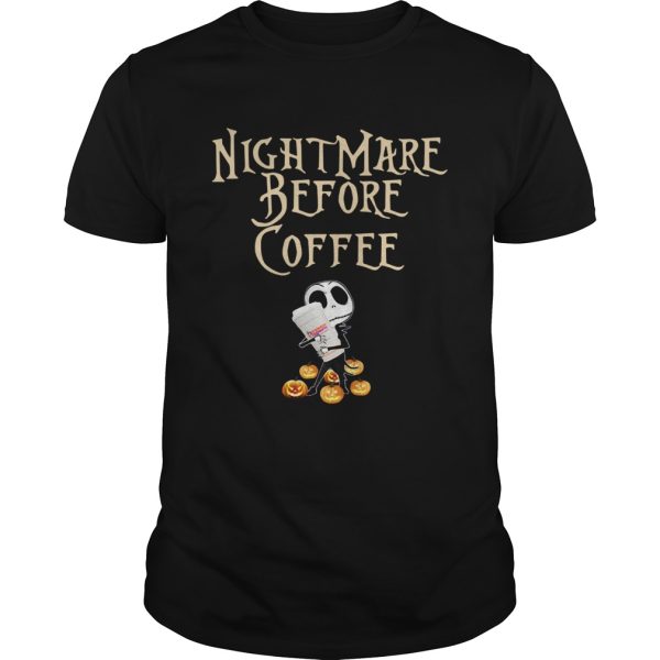 Jack Skellington hug Dunkin Donuts Nightmare before coffee shirt