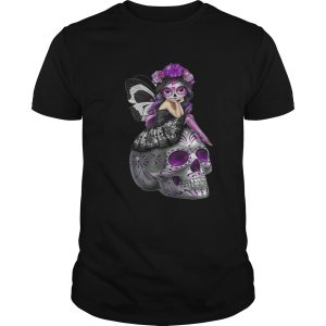 Jasmine Becket Griffith fairies atop decorative sugar skulls shirt