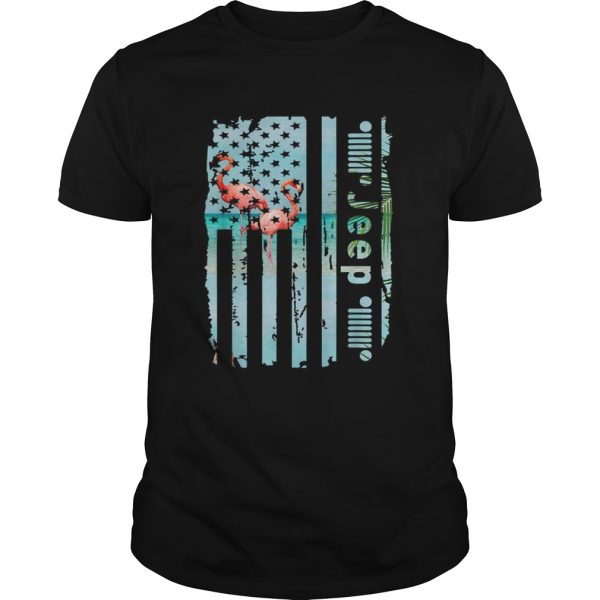 Jeep Flamingo Usa Flag Summer shirt