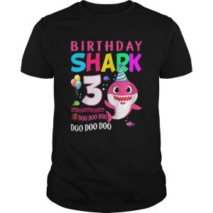 Kids Baby Shark 3 Years Old 3rd Birthday Doo Doo Shirt