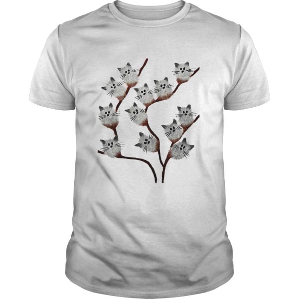 Kitten cats pussy willow flowers shirt