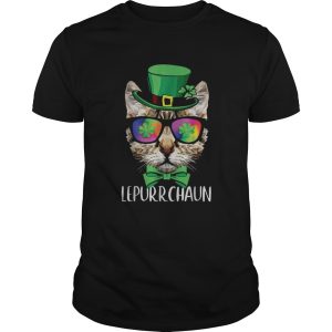 Lepurrchaun Purr Cat Sunglasses Shamrock shirt