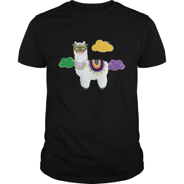 Mardi Gras Llama Funny Carnival Fat Tuesday Party shirt