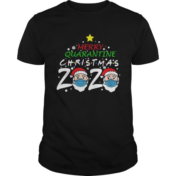 Merry Quarantine Christmas 2020 Satan Claus Face Mask shirt