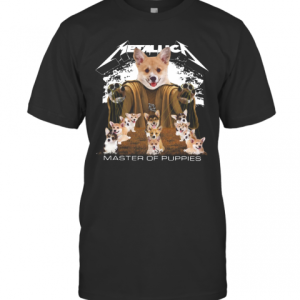 Metallic Pembroke Welsh Corgi Master Of Puppies T-Shirt