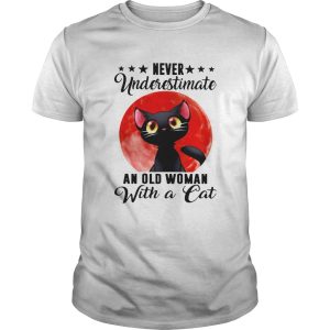 Never Underestimate An Old Woman With A Cat Moon shirt