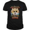 Never underestimate an old man with corgi dog art vintage shirt