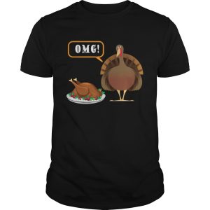 OMG Turkey it’s Dinner Funny Thanksgiving Distressed Shirt