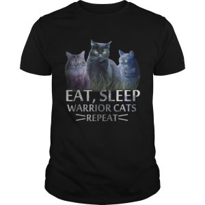 Original Eat Sleep Warrior Cats Repeat Cat Lover shirt