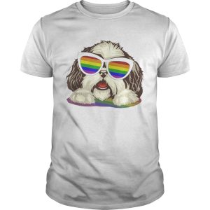 Original Shih Tzu Dog Gay Pride Flag Sunglasses LgbtDog Lovers Shirt