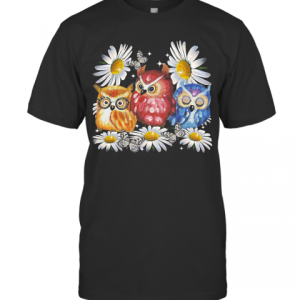 Owl And Daisy Flower T-Shirt