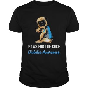 Paws For The Cure Diabetes Awareness Pug shirt