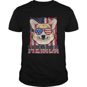 Pembroke Welsh Corgi Merica American Flag 4th Of July shirt