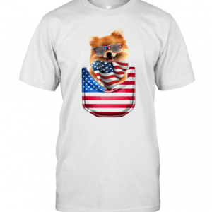 Pomeranian Waist Pack American Flag Independence Day T-Shirt