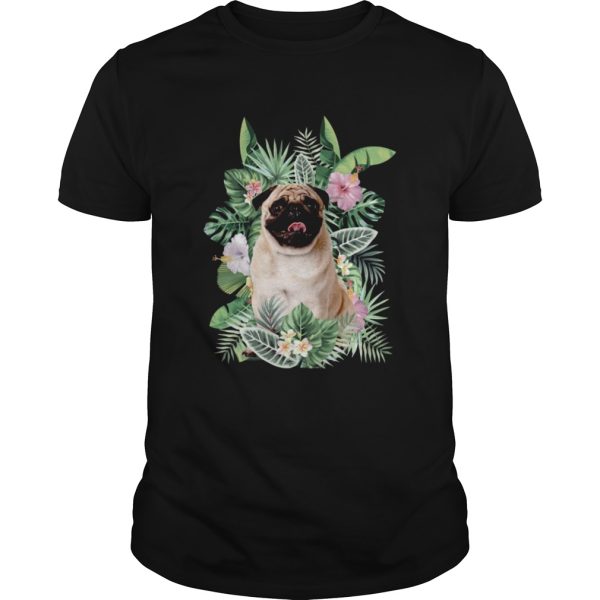 Pug White Flower shirt