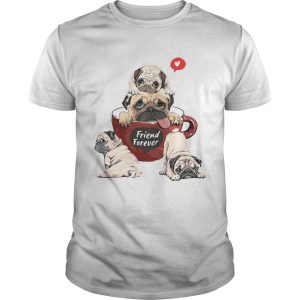 Pug friend forever coffee heart shirt