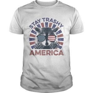 Raccoon stay trashy america flag independence day shirt