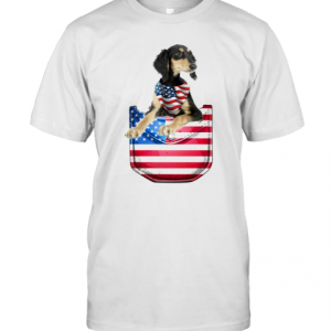 Saluki Pocket American Flag Independence Day T-Shirt