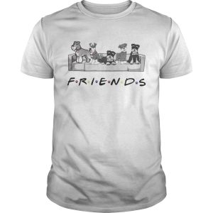 Schnauzer sit on sofa friends shirt