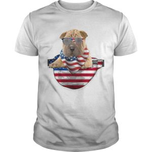 Shar pei waist pack american flag independence day shirt