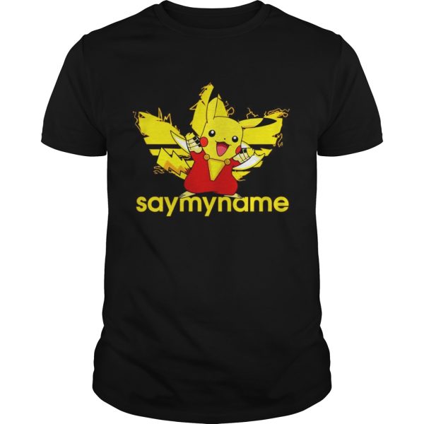 Shazam Pikachu Adidas say my name shirt