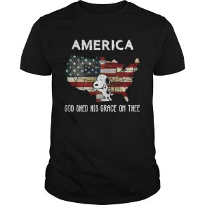 Snoopy America God shed his grace on the tee shirt