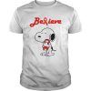 Snoopy Believe Bloold Cancer Red Awareness TShirt