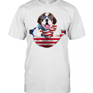 St Bernard Waist Pack Flag American Flag Independence Day T-Shirt