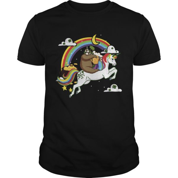 St Patricks Day Sloth on a Unicorn shirt