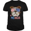 Sunglass Bulldog Merica 4th July independence day American flag shirt