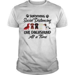 Surviving Social Distancing One Dachshund Dog shirt