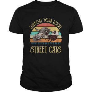 raccoon support your local street cats vintage retro shirt