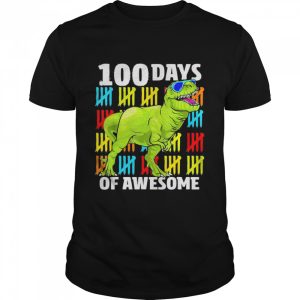 100 Days of School Dinosaur T Rex Dino Boys 100th Day Shirt 1