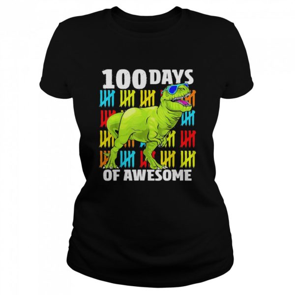 100 Days of School Dinosaur T-Rex Dino Boys 100th Day Shirt