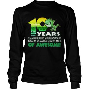 1581065260T-rex Dinosaur 10th Birthday Shirt for Awesome 9 Year Old shirt