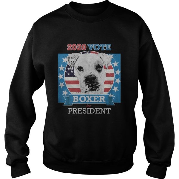 2020 Vote Boxer For President Dog American Flag shirt