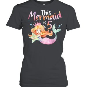 5 And Mermazing 5 Years Old 5th Birthday Girl Mermaid Vibes shirt 2