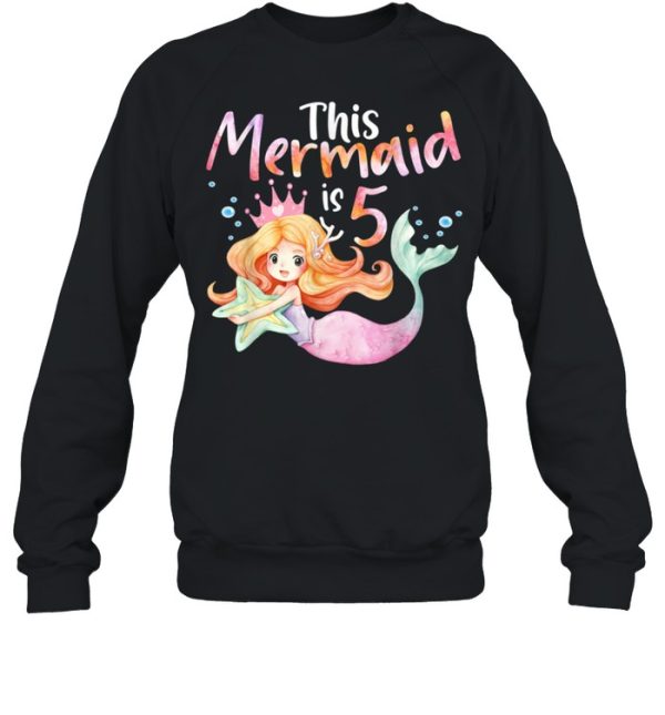 5 And Mermazing 5 Years Old 5th Birthday Girl Mermaid Vibes shirt