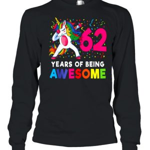 62nd Birthday Dabbing Unicorn Party 62 Years Old shirt 1