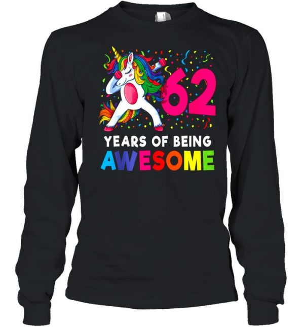 62nd Birthday Dabbing Unicorn Party 62 Years Old shirt