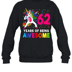 62nd Birthday Dabbing Unicorn Party 62 Years Old shirt 2