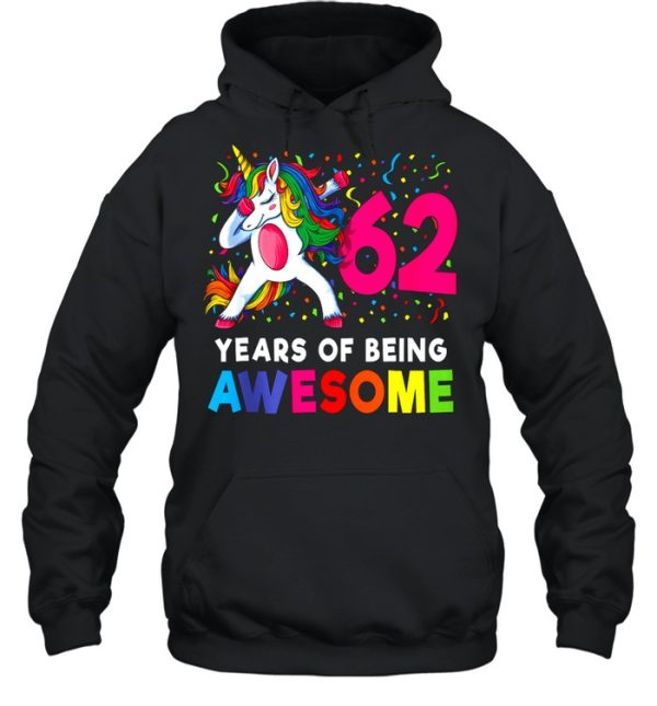 62nd Birthday Dabbing Unicorn Party 62 Years Old shirt