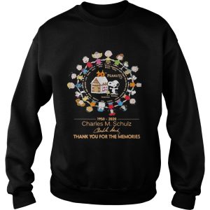 70th Peanuts 1950 2020 Charles M Schulz thank you for the memories signatures shirt