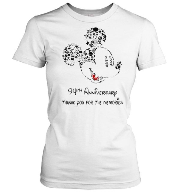 94th anniversary thank you for the memories mickey disney shirt