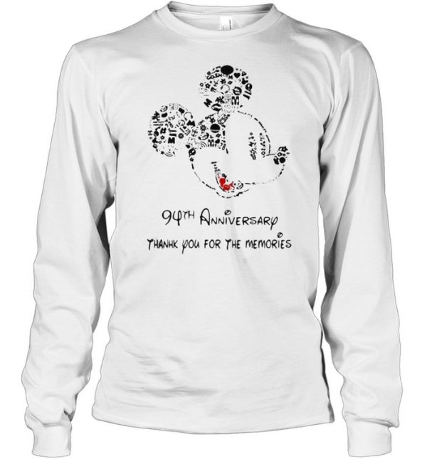 94th anniversary thank you for the memories mickey disney shirt