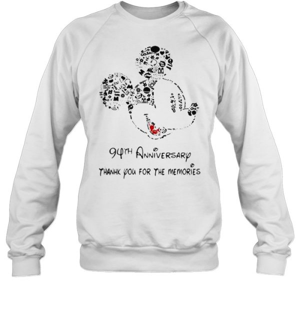 94th anniversary thank you for the memories mickey disney shirt