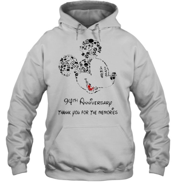 94th anniversary thank you for the memories mickey disney shirt