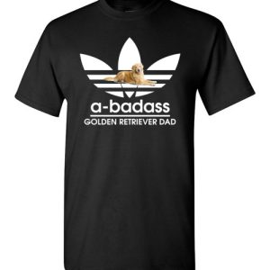 A-Badass Golden Retriever Dad T-Shirts Gift for Dog Lovers